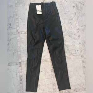 NWT Zara Faux Leather High Rise Legging Size Small